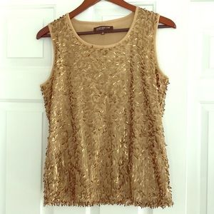 Jones New York size S sequin gold top